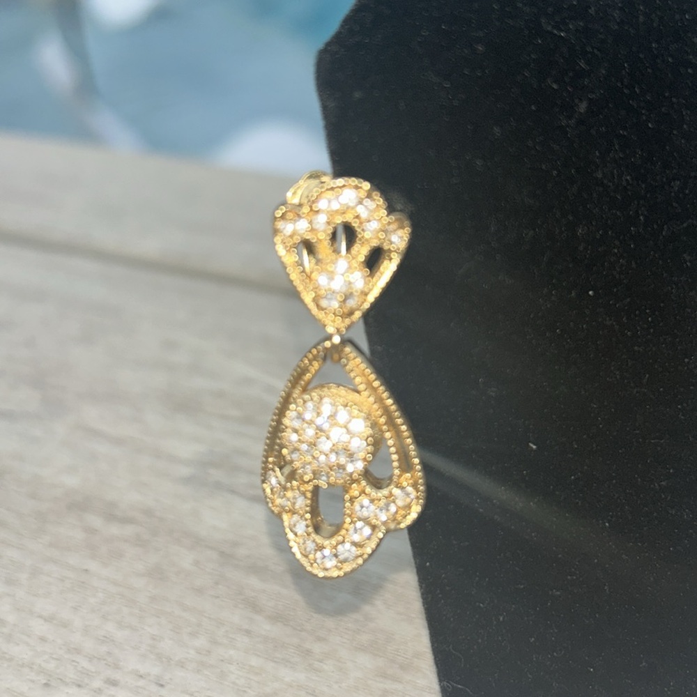 DIOR VINTAGE Gold Tone Clip On Earrings
